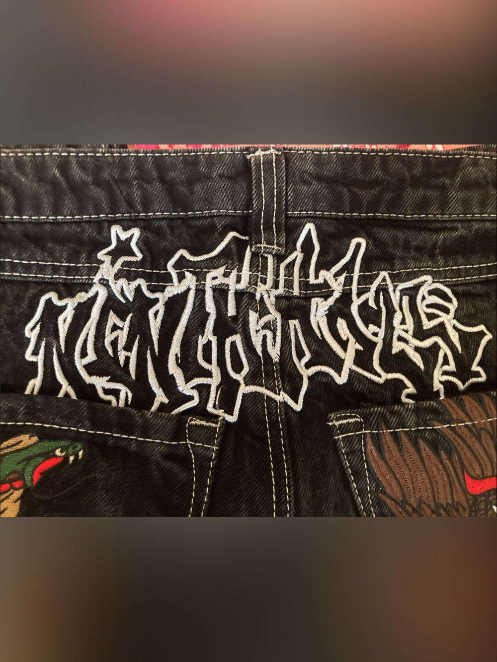 Women's Ninth Hall Ambush Black Boot Cut Jeans with Embroidered Pocket Detail - Picture 8 of 10